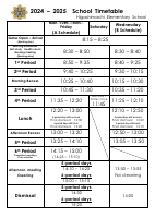 2024 – 2025　School Timetable.pdfの1ページ目のサムネイル